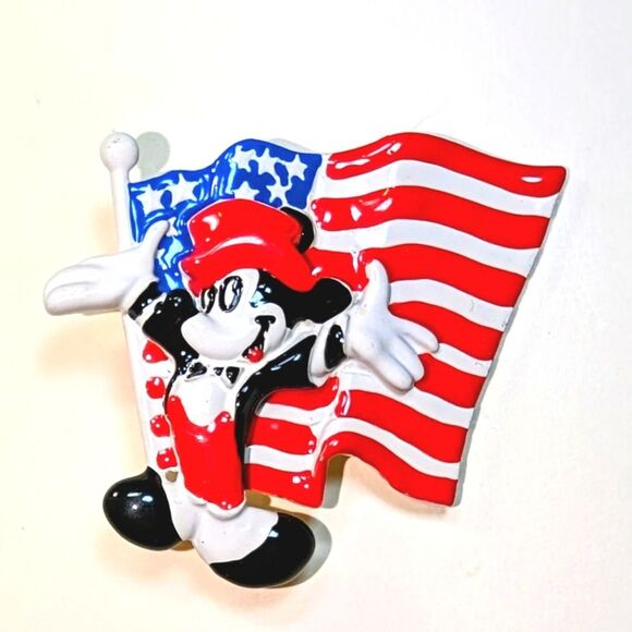 Wendy Gell Disney Mickey mouse flag pin enamel red, white and blue. Very cute. - Picture 2 of 2